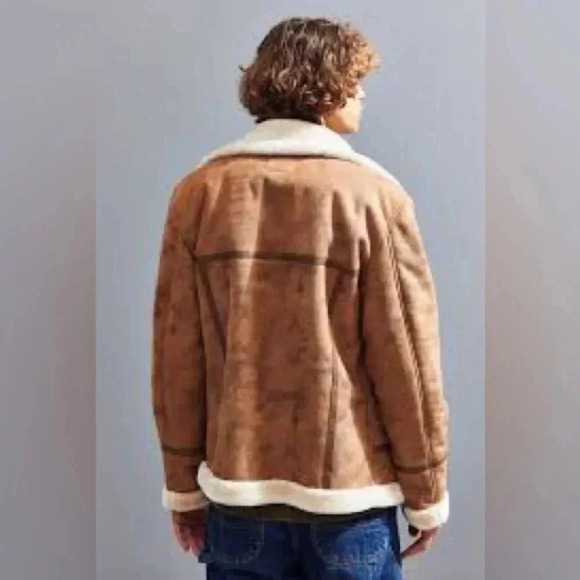 Urban Outfitters Aviator Faux Leather Plush Shearling Bomber Jacket - Picture 8 of 10